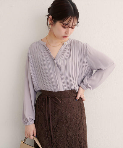 前後兩穿百褶襯衫