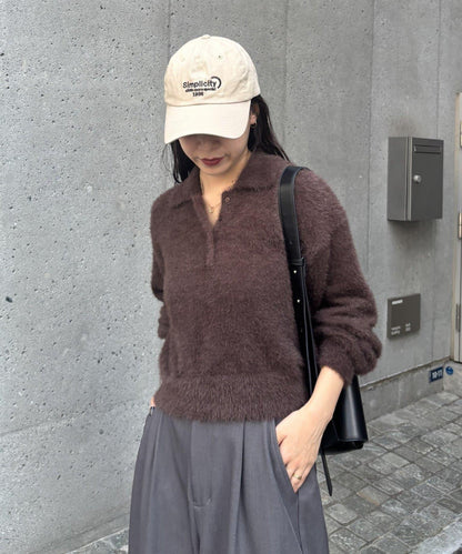 【PIKO企畫/】長絨毛針織POLO衫