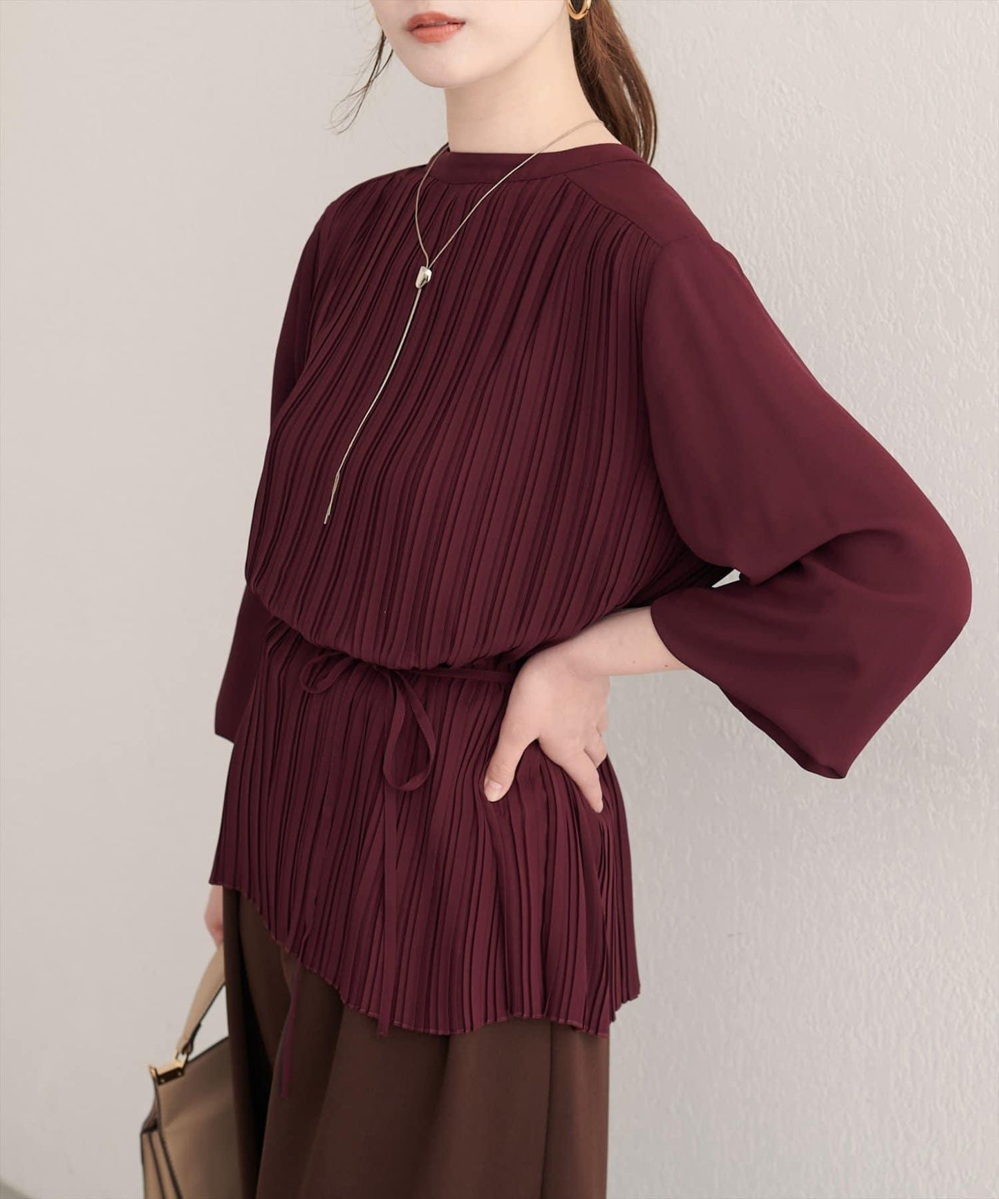 前後兩穿百褶襯衫