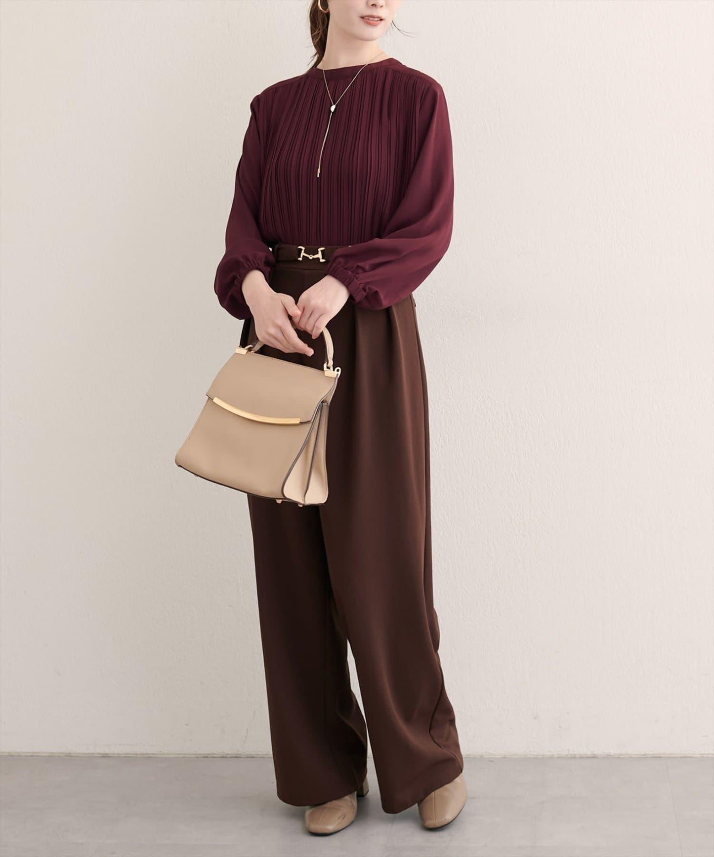 前後兩穿百褶襯衫