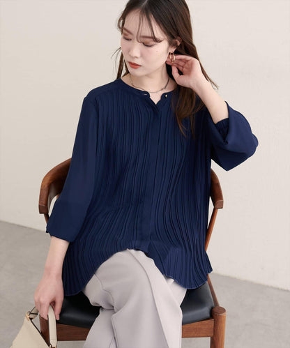 前後兩穿百褶襯衫