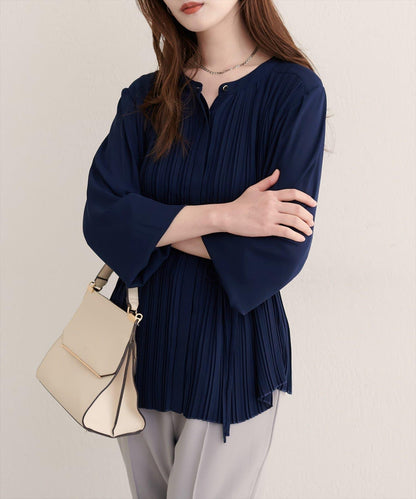 前後兩穿百褶襯衫