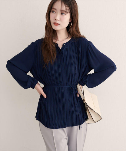 前後兩穿百褶襯衫