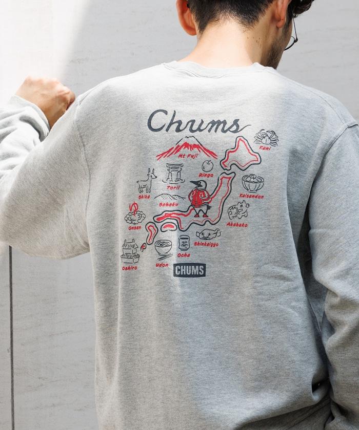 CHUMS×FREAK'S STORE 聯名刺繡夾克風格布比鳥背部印花圓領衛衣
