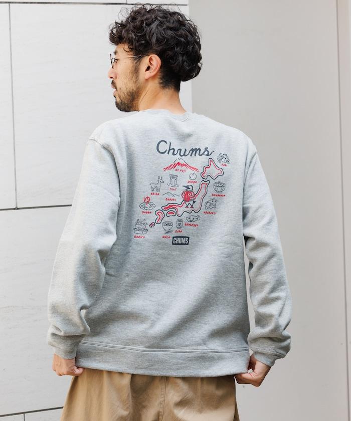 CHUMS×FREAK'S STORE 聯名刺繡夾克風格布比鳥背部印花圓領衛衣