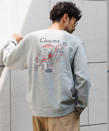 CHUMS×FREAK'S STORE 聯名刺繡夾克風格布比鳥背部印花圓領衛衣