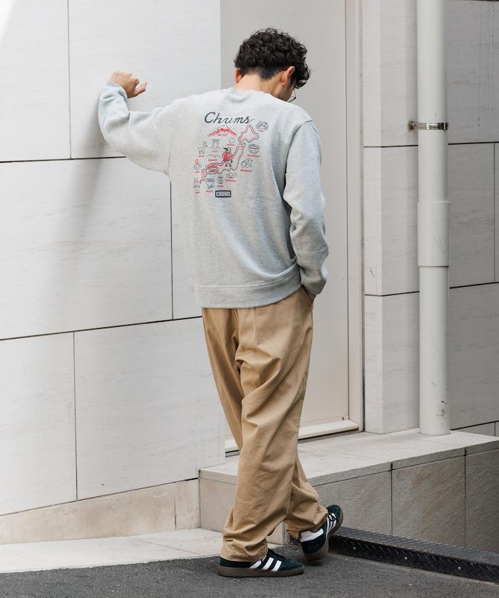 CHUMS×FREAK'S STORE 聯名刺繡夾克風格布比鳥背部印花圓領衛衣