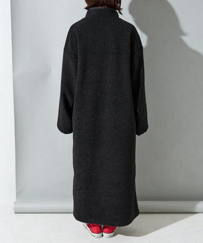 羊羔絨紐扣連衣裙【限定展開】