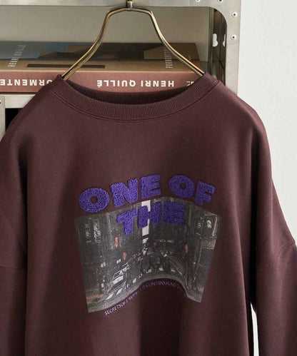 照片印花 × 縮絨刺繡 裡毛衛衣套頭衫