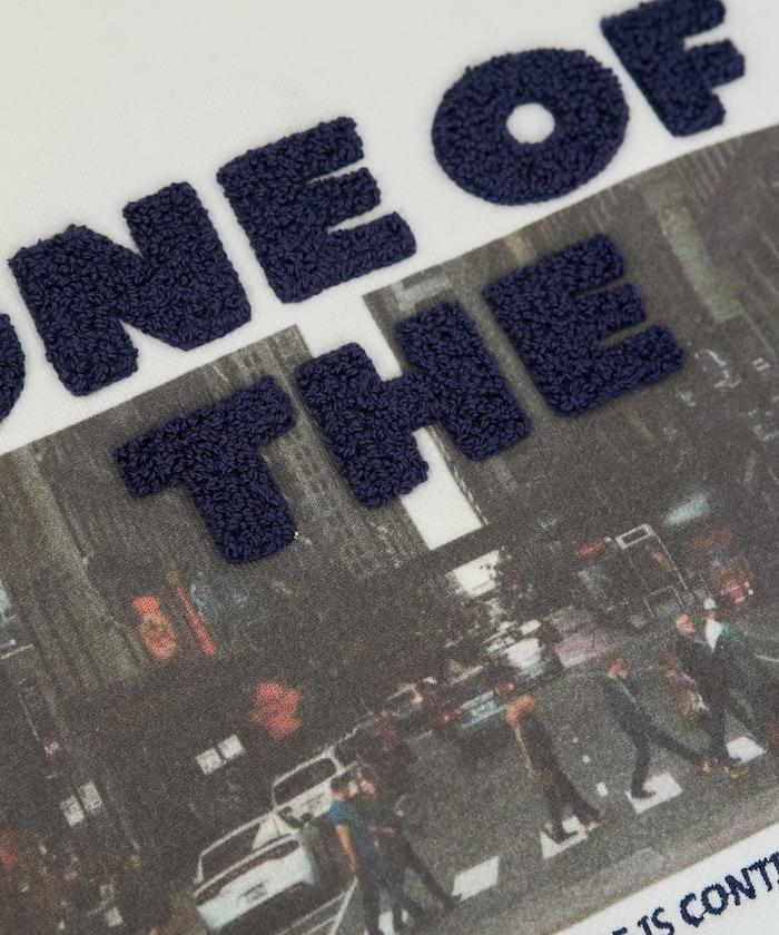 照片印花 × 縮絨刺繡 裡毛衛衣套頭衫