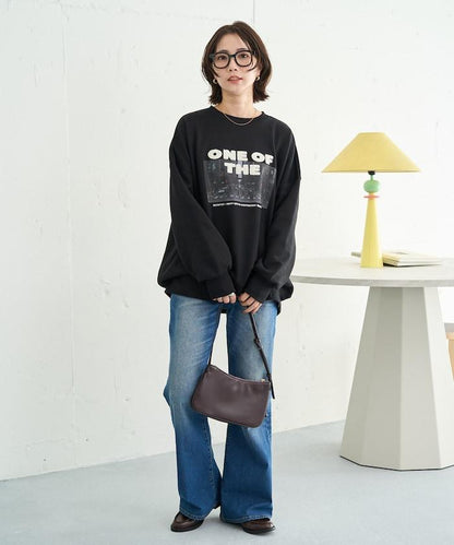 照片印花 × 縮絨刺繡 裡毛衛衣套頭衫