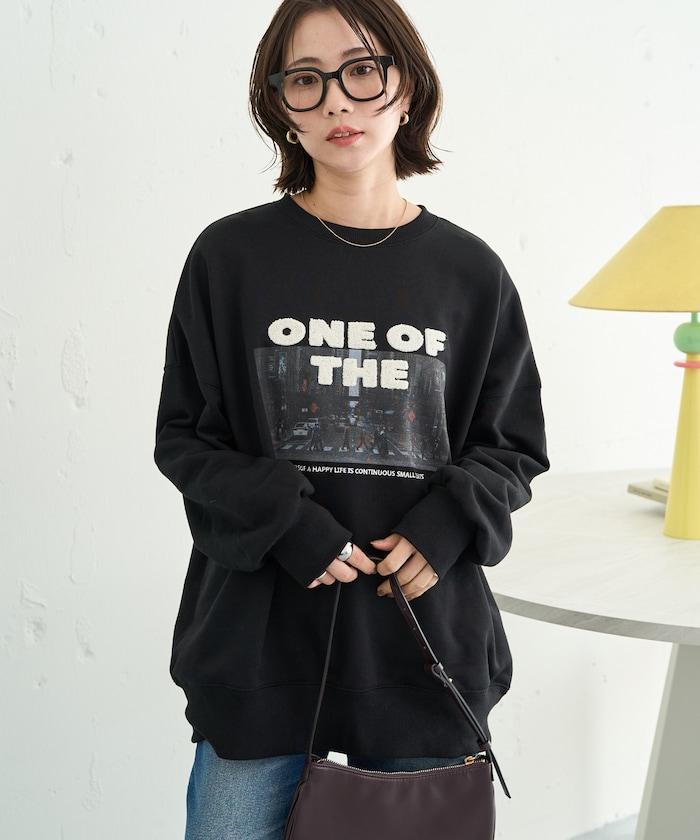 照片印花 × 縮絨刺繡 裡毛衛衣套頭衫