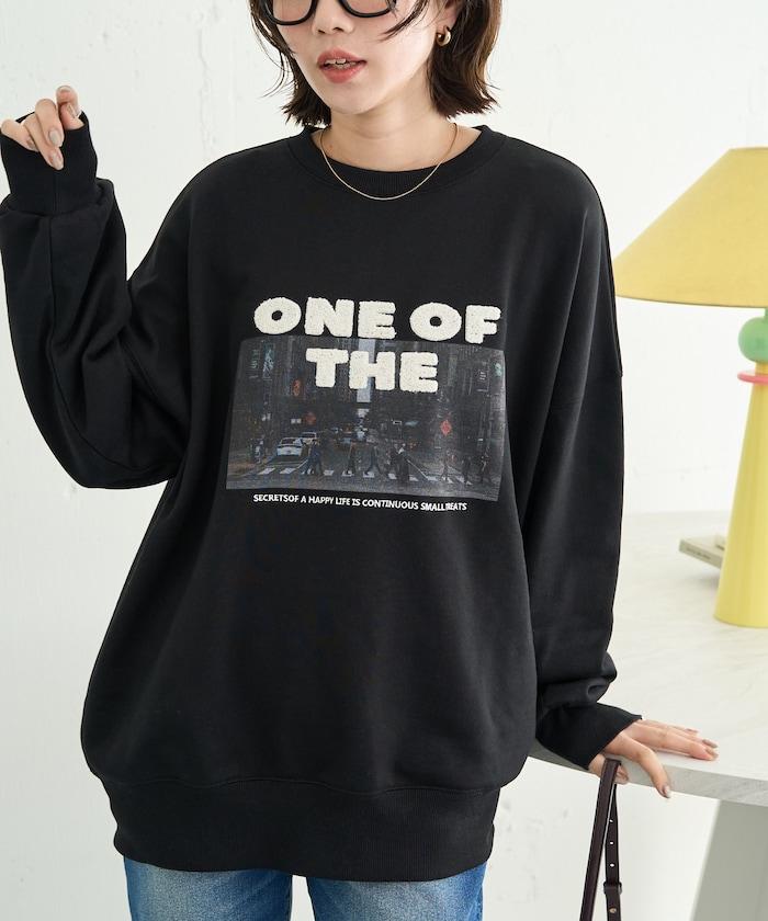 照片印花 × 縮絨刺繡 裡毛衛衣套頭衫