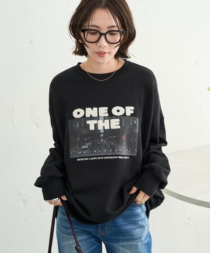 照片印花 × 縮絨刺繡 裡毛衛衣套頭衫