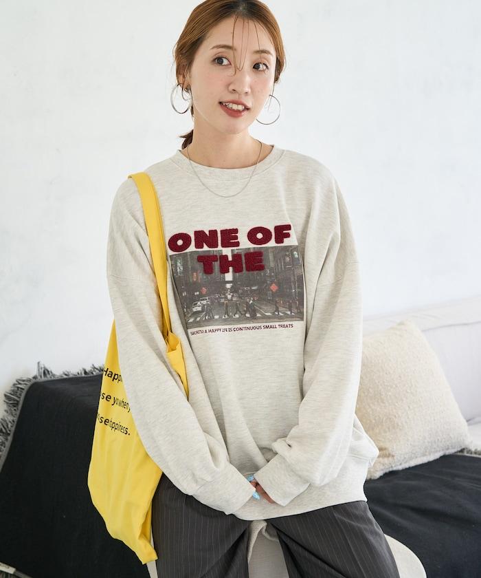 照片印花 × 縮絨刺繡 裡毛衛衣套頭衫