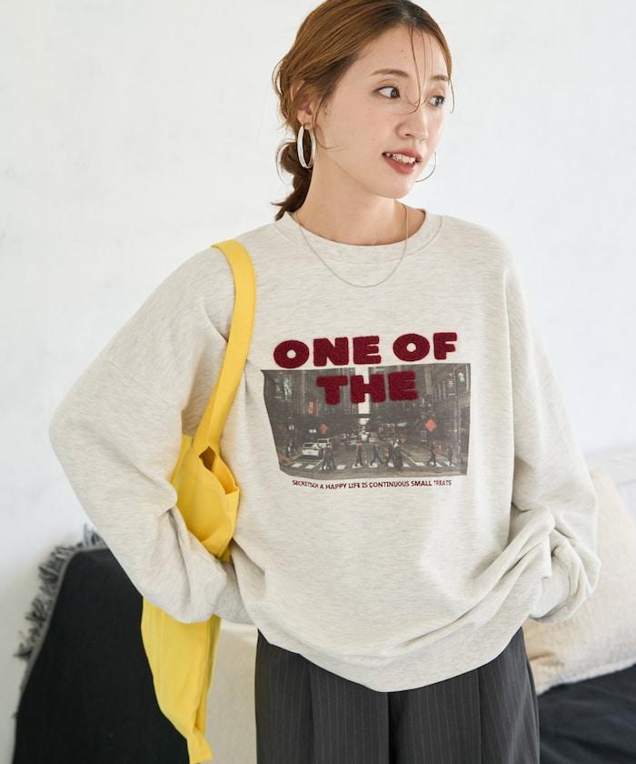 照片印花 × 縮絨刺繡 裡毛衛衣套頭衫