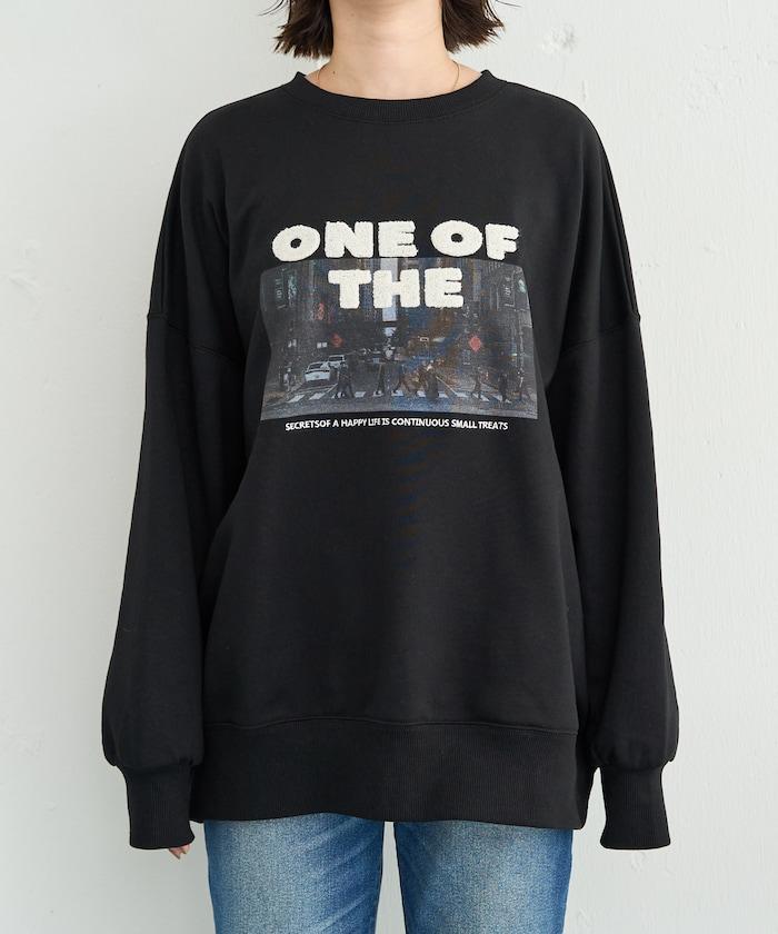 照片印花 × 縮絨刺繡 裡毛衛衣套頭衫