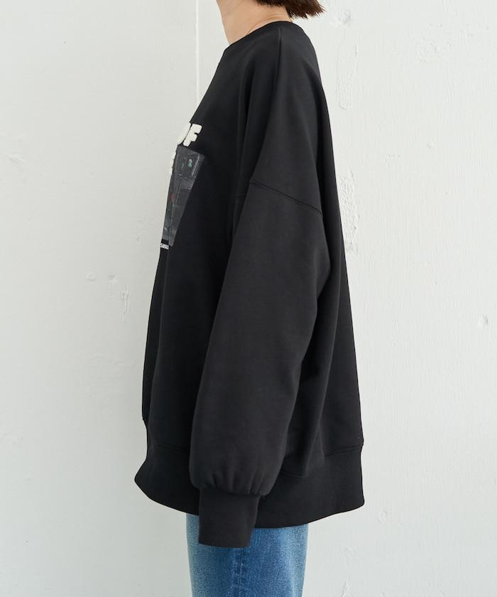 照片印花 × 縮絨刺繡 裡毛衛衣套頭衫