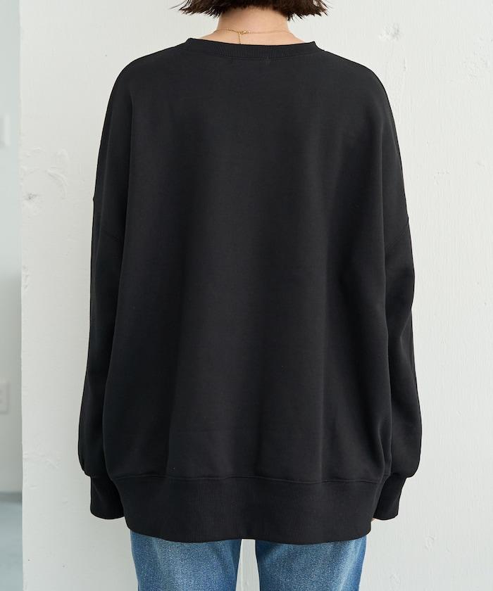 照片印花 × 縮絨刺繡 裡毛衛衣套頭衫