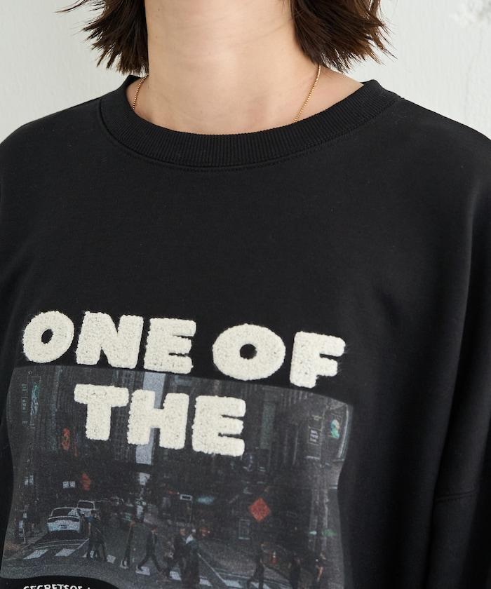 照片印花 × 縮絨刺繡 裡毛衛衣套頭衫