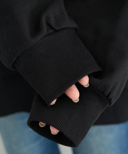 照片印花 × 縮絨刺繡 裡毛衛衣套頭衫