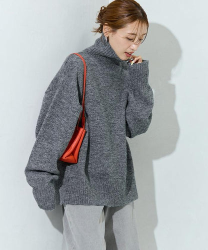 羅紋高領針織套頭衫