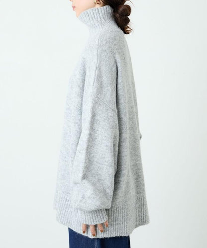 羅紋高領針織套頭衫