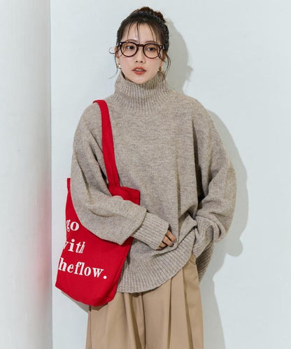 羅紋高領針織套頭衫