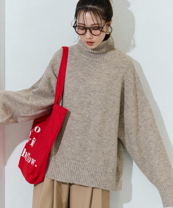 羅紋高領針織套頭衫