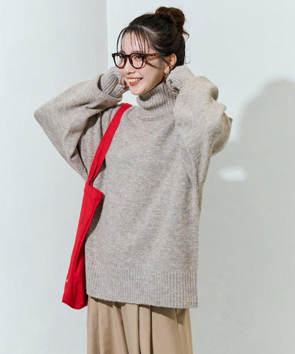 羅紋高領針織套頭衫