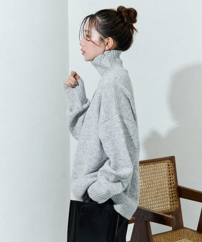 羅紋高領針織套頭衫
