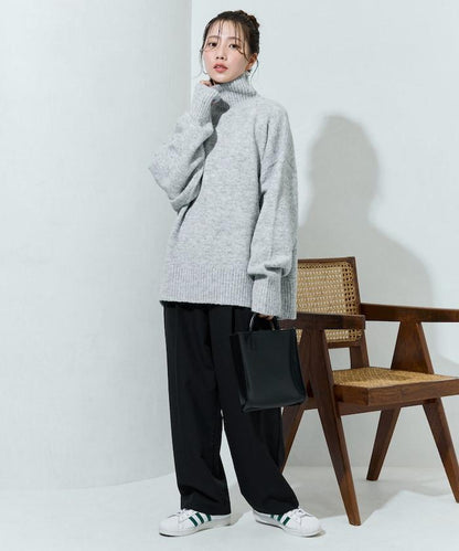 羅紋高領針織套頭衫