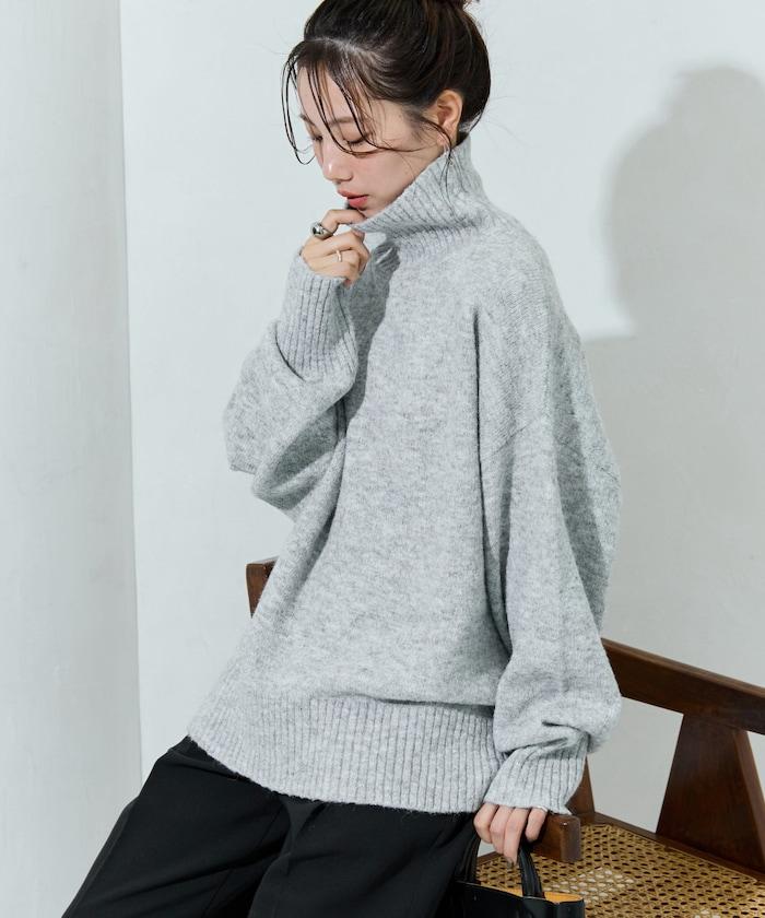 羅紋高領針織套頭衫