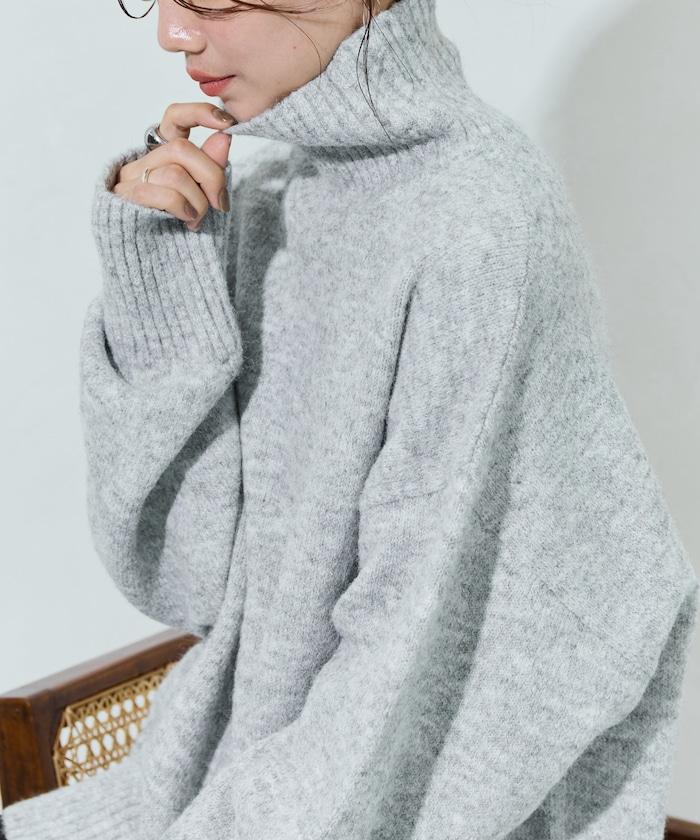 羅紋高領針織套頭衫