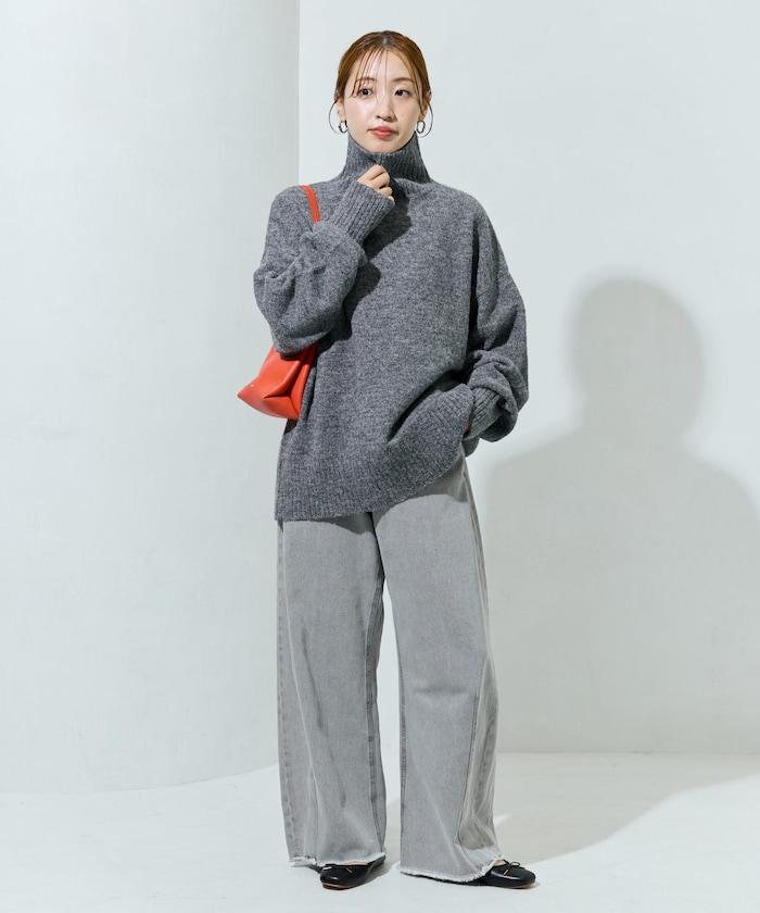 羅紋高領針織套頭衫