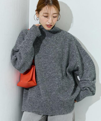 羅紋高領針織套頭衫