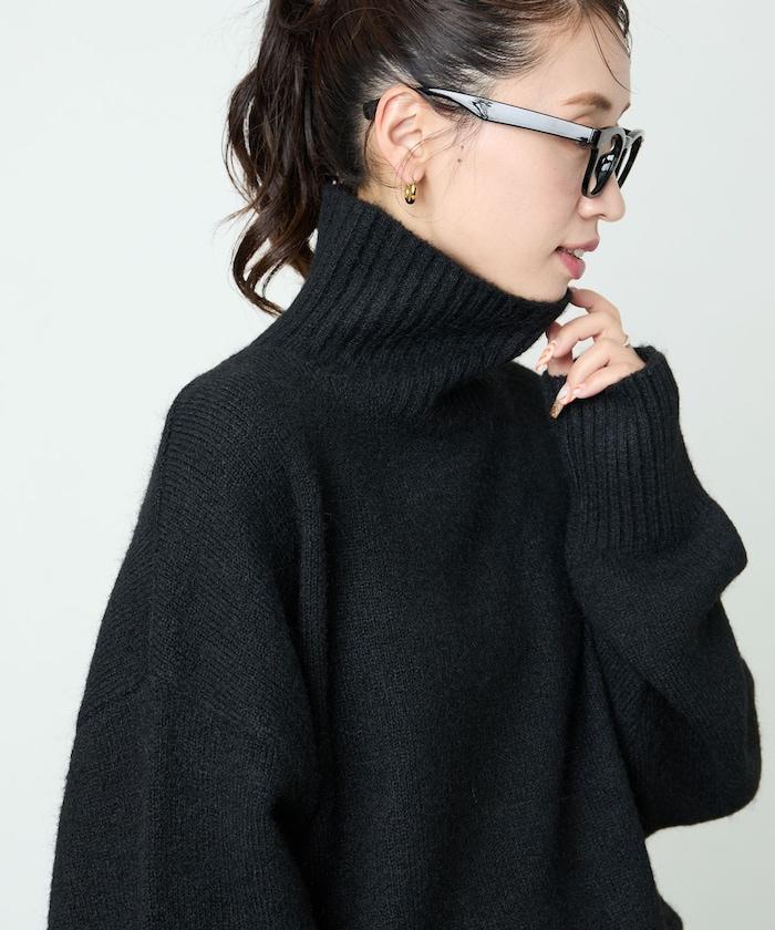 羅紋高領針織套頭衫