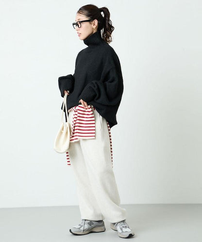 羅紋高領針織套頭衫