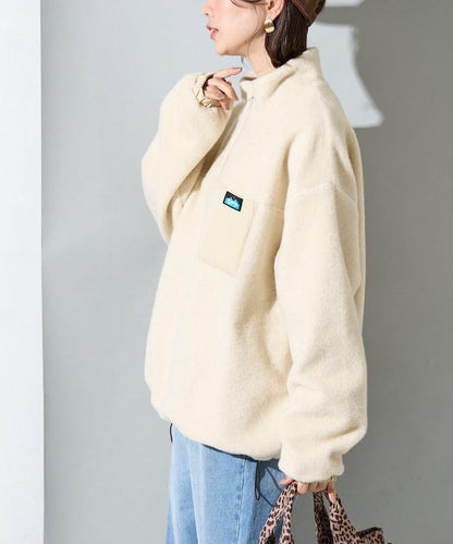 特別款羊羔絨半拉鍊套頭衫