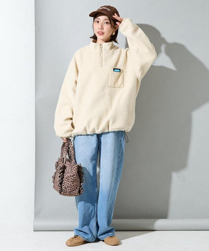 特別款羊羔絨半拉鍊套頭衫