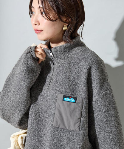 特別款羊羔絨半拉鍊套頭衫