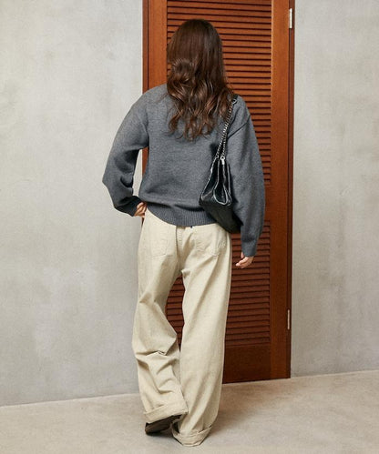 羽毛狗狗提花針織套頭衫