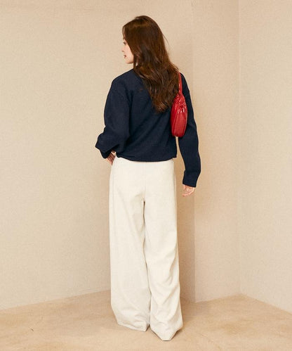 羽毛狗狗提花針織套頭衫