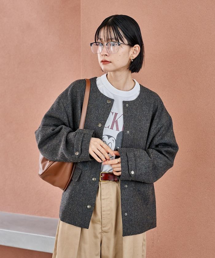English Wool 無領夾克