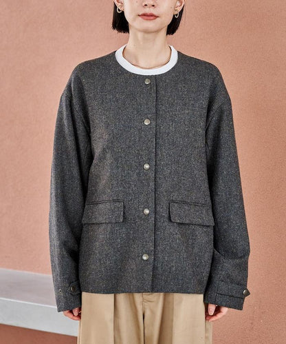 English Wool 無領夾克
