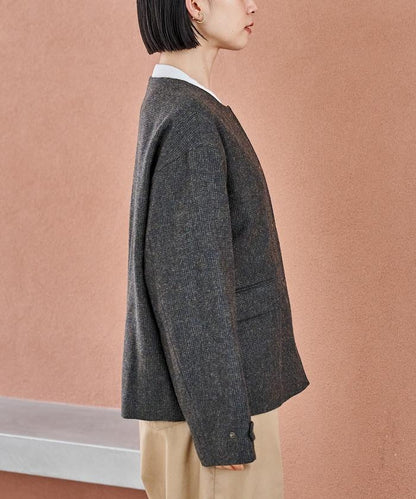 English Wool 無領夾克