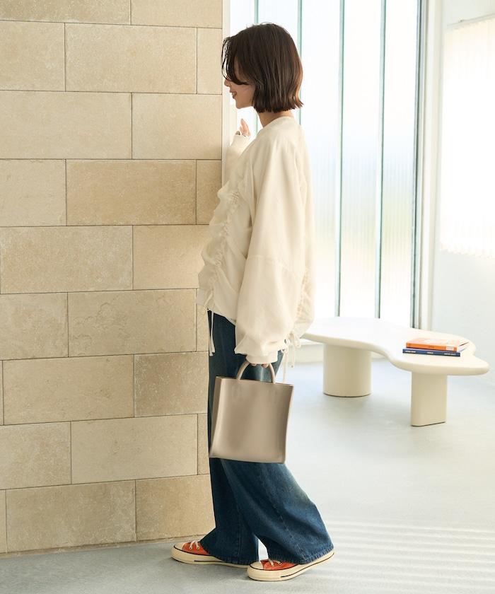 歐根紗疊層抽繩褶皺套頭衫