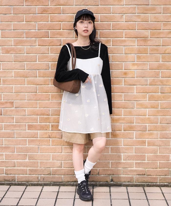 透視提花吊帶迷你連衣裙