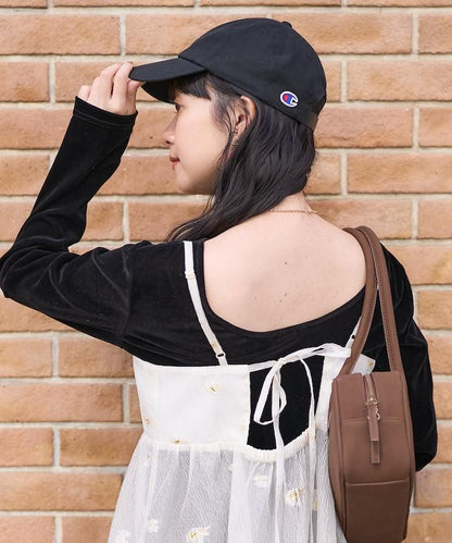 透視提花吊帶迷你連衣裙