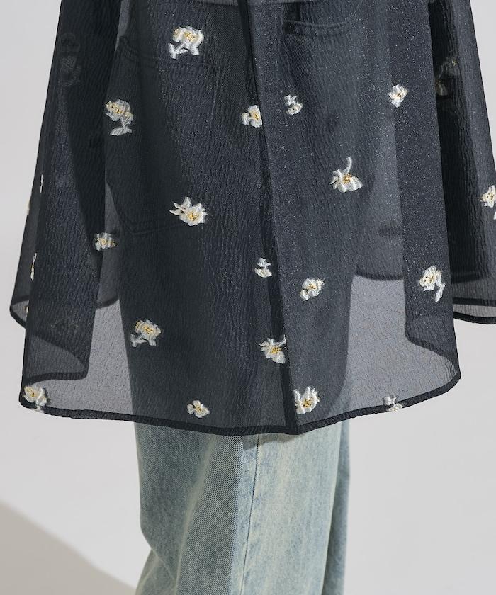 透視提花吊帶迷你連衣裙